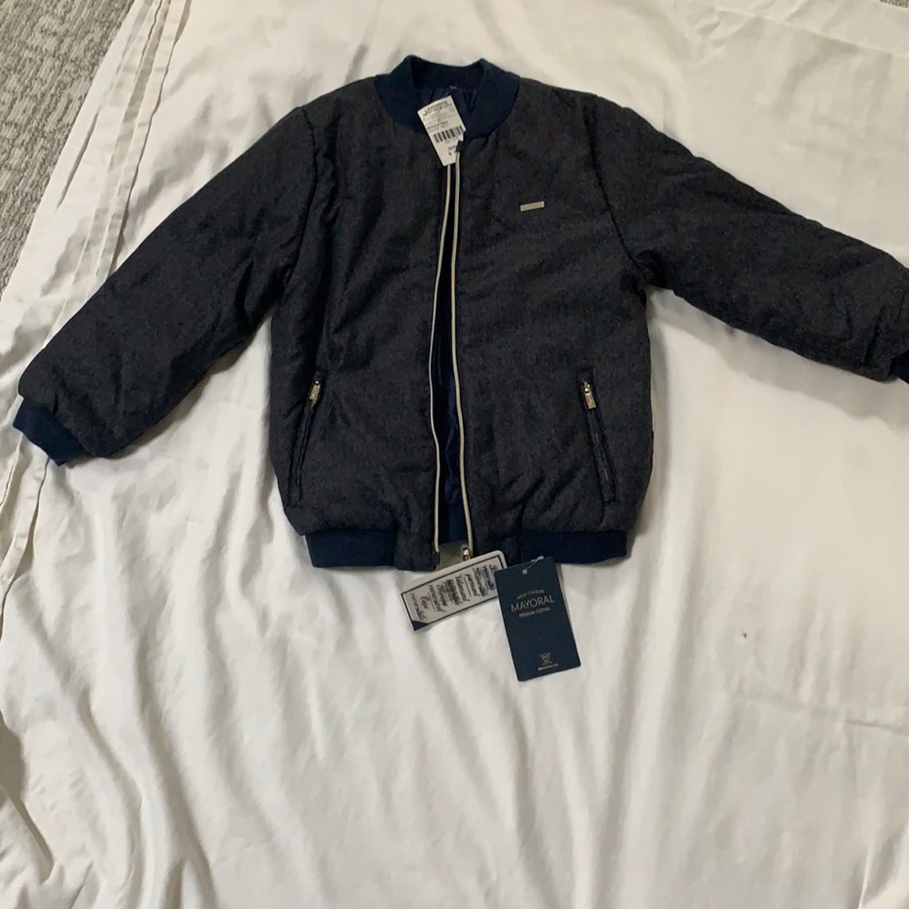 Mayoral Gray and Navy tweed jacket. Kids Size 7